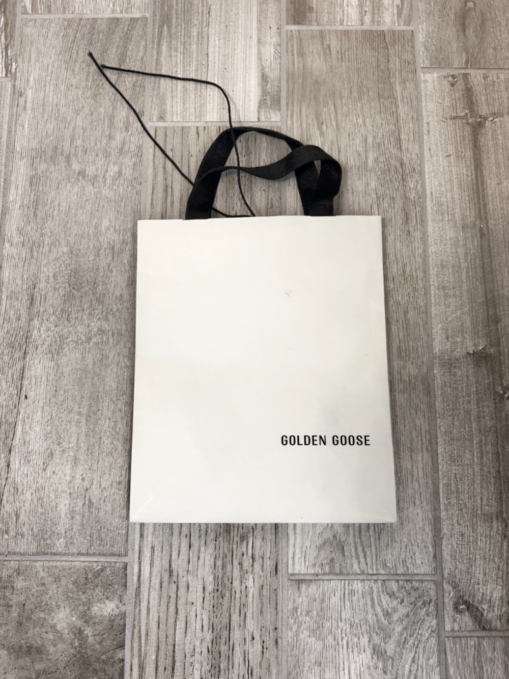 Golden Goose White Paper Tote with Black Handles